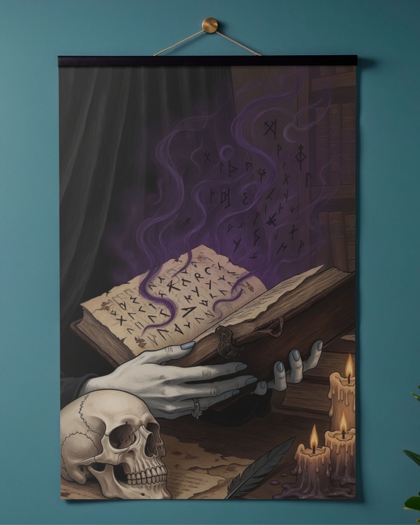 「禁断の魔導書:ルーンの詠唱」/【Printable Art】Forbidden Grimoire: Rune Incantation