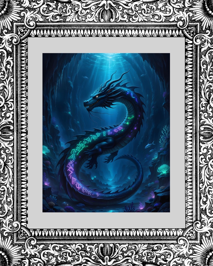 「古代ルーンの海竜」/【Printable Art】Ancient Runic Sea Dragon