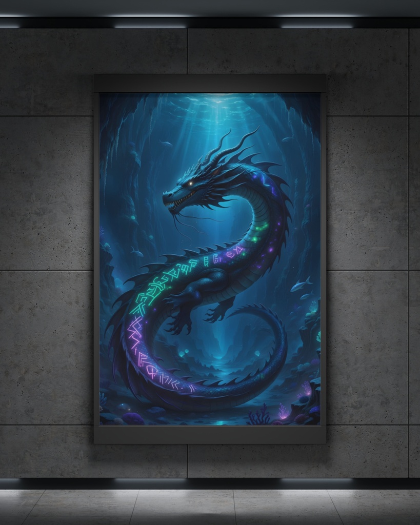「古代ルーンの海竜」/【Printable Art】Ancient Runic Sea Dragon