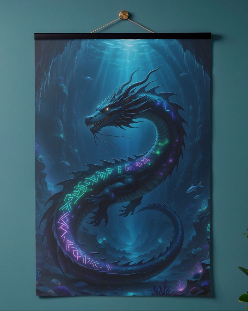 「古代ルーンの海竜」/【Printable Art】Ancient Runic Sea Dragon