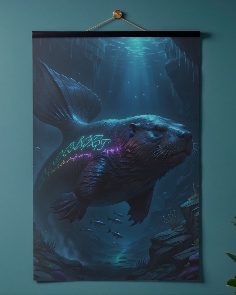 「古代ルーンの深海獣」/【Printable Art】Deep-Sea Beast of Ancient Runes
