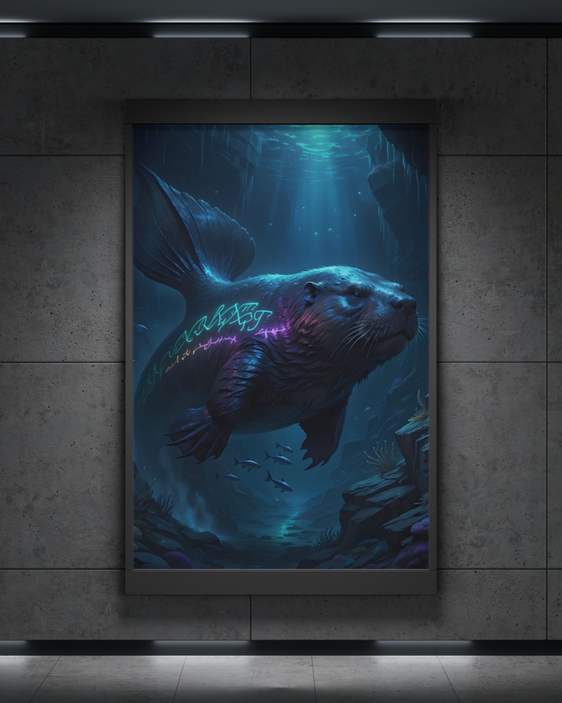「古代ルーンの深海獣」/【Printable Art】Deep-Sea Beast of Ancient Runes