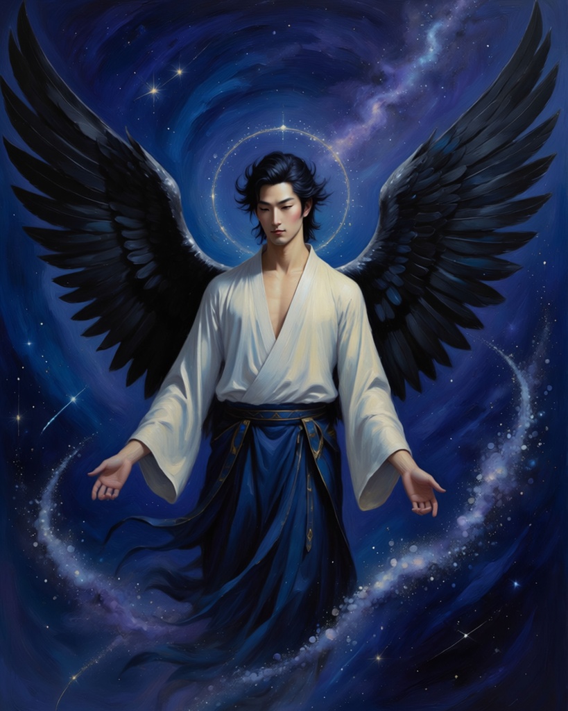 「銀河の黒翼神」/【Printable Art】Galactic God of Black Wings