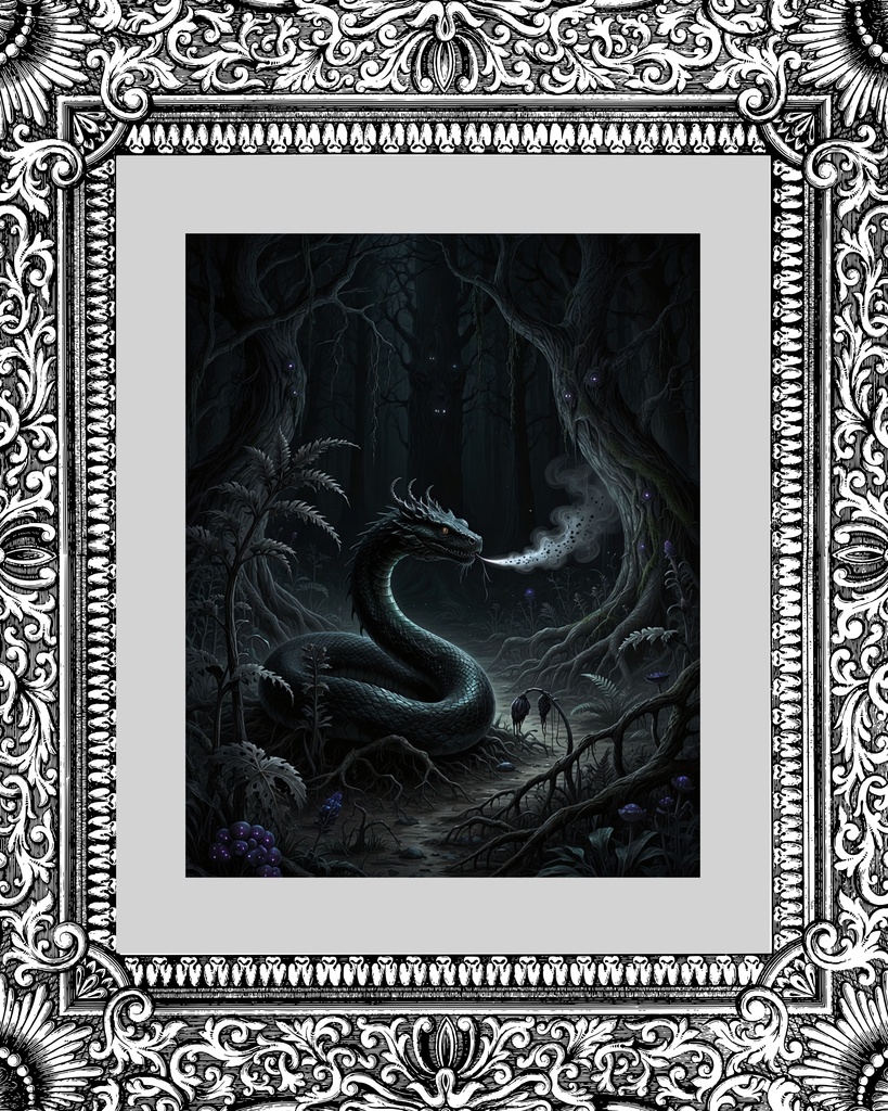 「バジリスクの吐息:禁忌の木立ち」/【Printable Art】Basilisk's Breath: The Forbidden Grove
