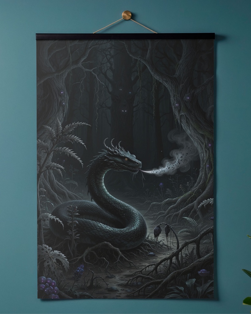 「バジリスクの吐息:禁忌の木立ち」/【Printable Art】Basilisk's Breath: The Forbidden Grove