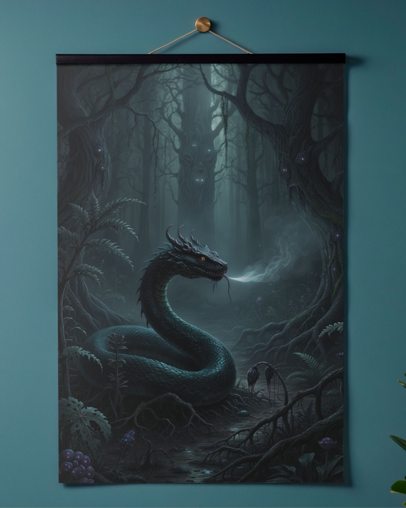 「バジリスクの吐息:禁忌の木立ち」/【Printable Art】Basilisk's Breath: The Forbidden Grove