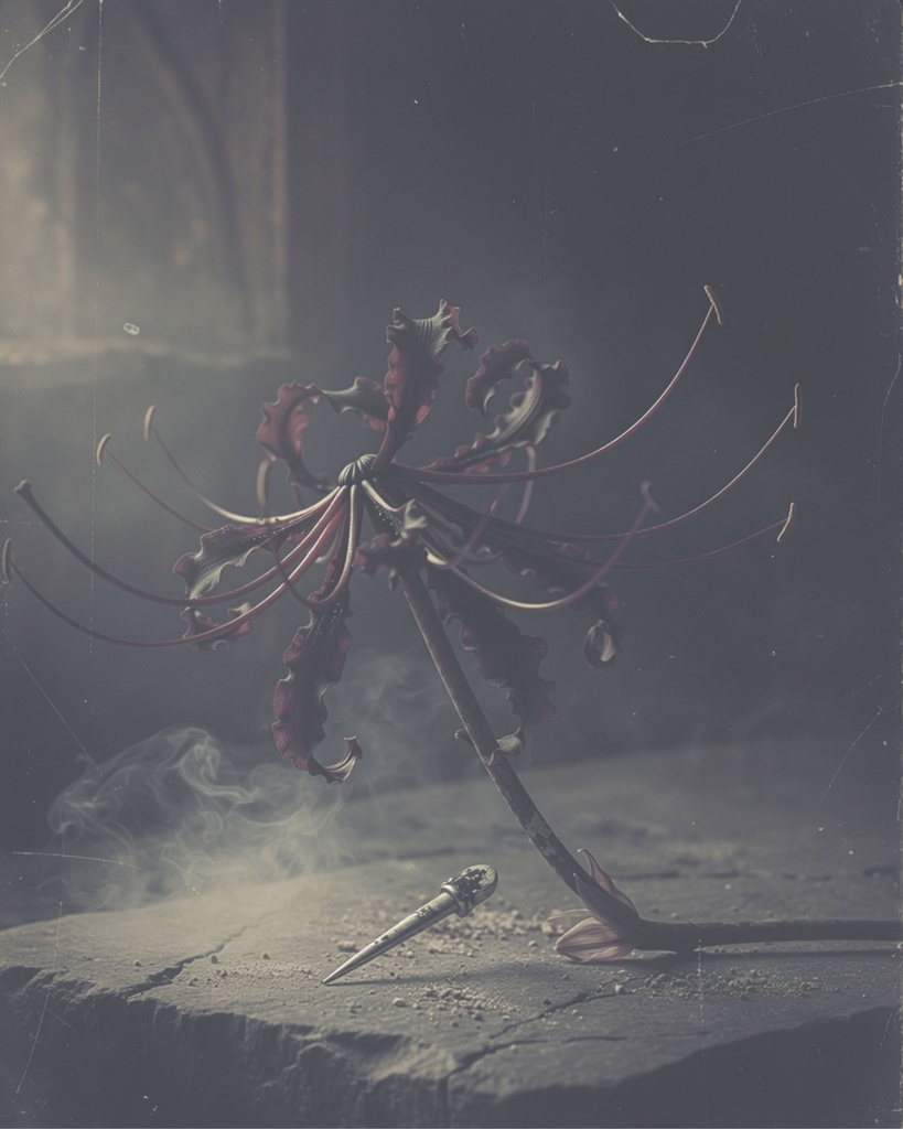 「深紅の彼岸花」/【Printable Art】Crimson spider lilies