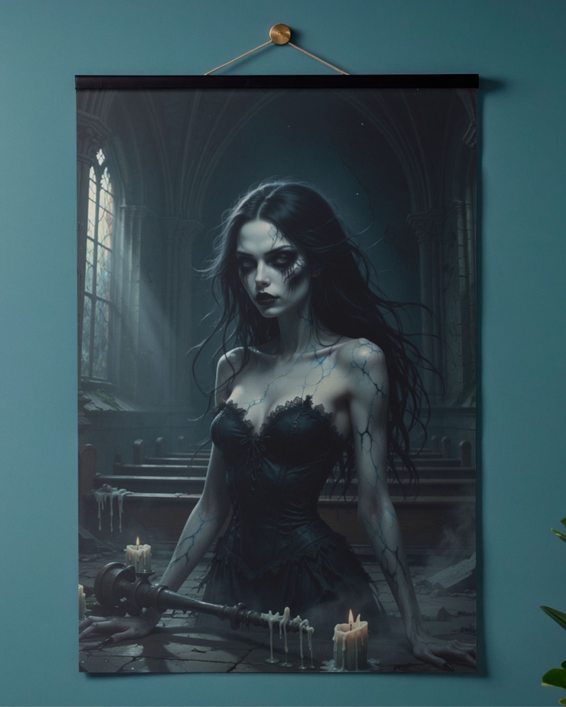 「蝕みの聖堂:這い寄る黒き乙女」/【Printable Art】Cathedral of Blight: The Creeping Black Maiden