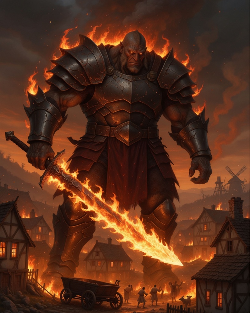 「滅びの業火：炎の巨人の進撃」/【Printable Art】Scorching Flames of Ruin: The Advance of the Fire Giants