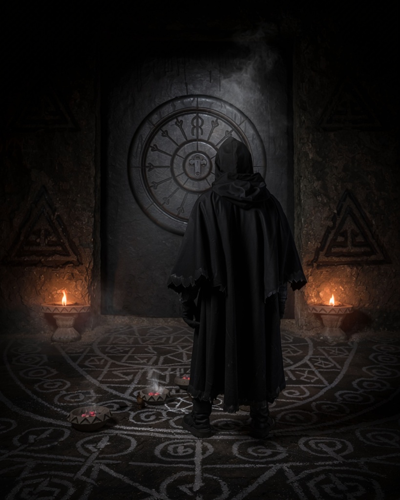 「開門の儀式:禁忌を秘めし石扉」/【Printable Art】Rites of the Sealed Gate: Chamber of the Cultist