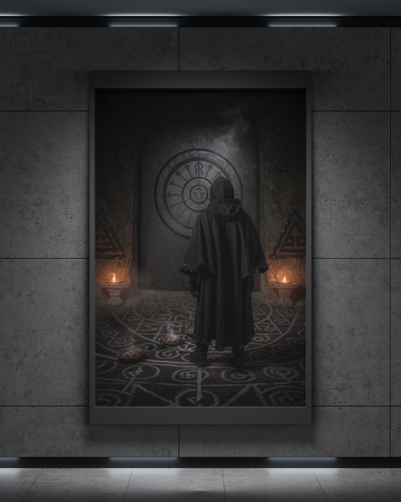 「開門の儀式:禁忌を秘めし石扉」/【Printable Art】Rites of the Sealed Gate: Chamber of the Cultist