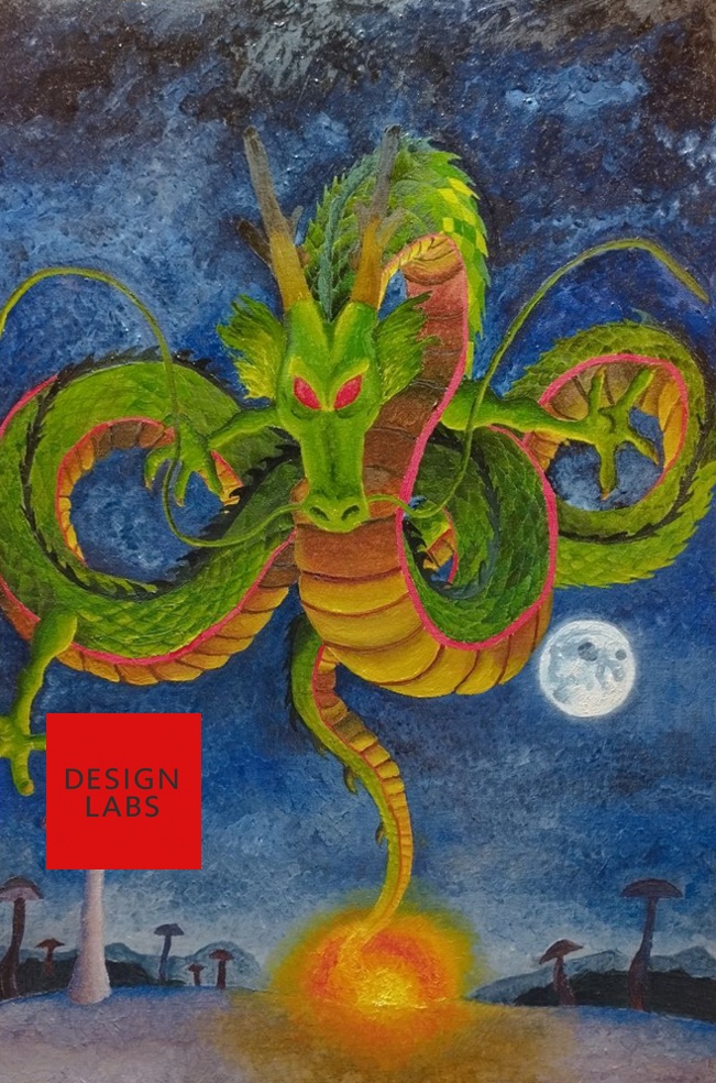 Legendary Chinese Dragon – Oil Painting by Jorge Bottazzi