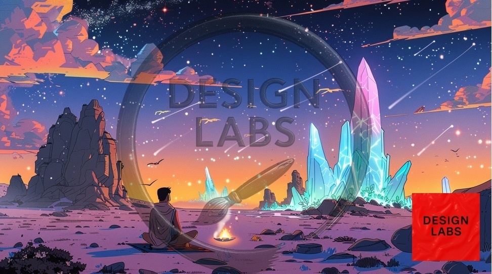 DesignLabs – SFクリスタル夜空風景 (デジタルアートパック) / DesignLabs – Sci-Fi Crystal Night Skies (Digital Art Pack)