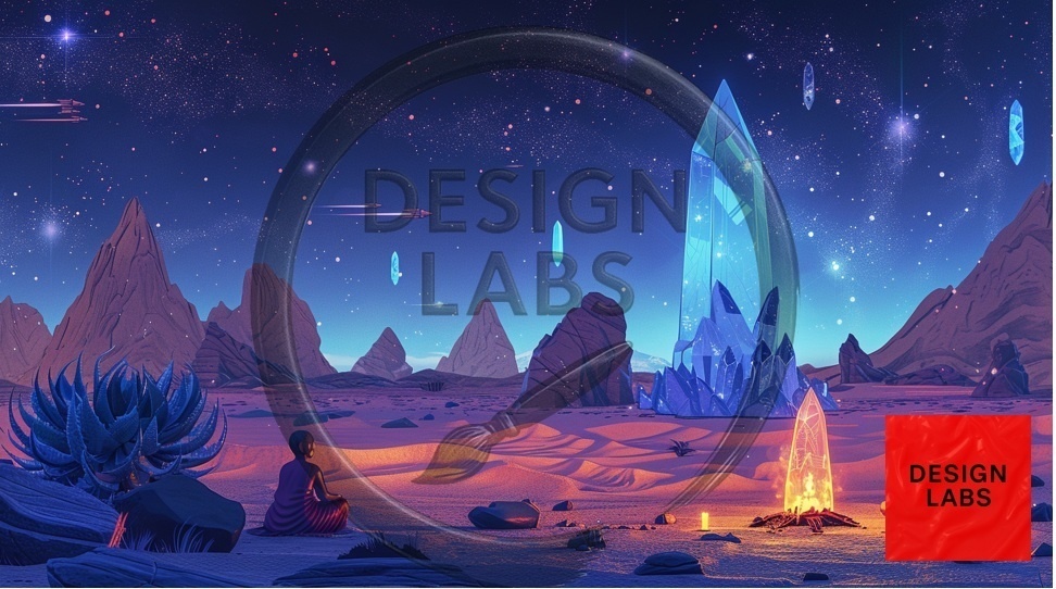 DesignLabs – SFクリスタル夜空風景 (デジタルアートパック) / DesignLabs – Sci-Fi Crystal Night Skies (Digital Art Pack)