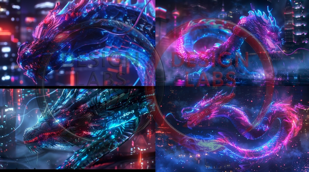 ネオン&サイバーパンク ドラゴン壁紙パック(PC+モバイル特典) - Neon & Cyberpunk Dragons Wallpaper Pack (PC + Mobile Bonus)