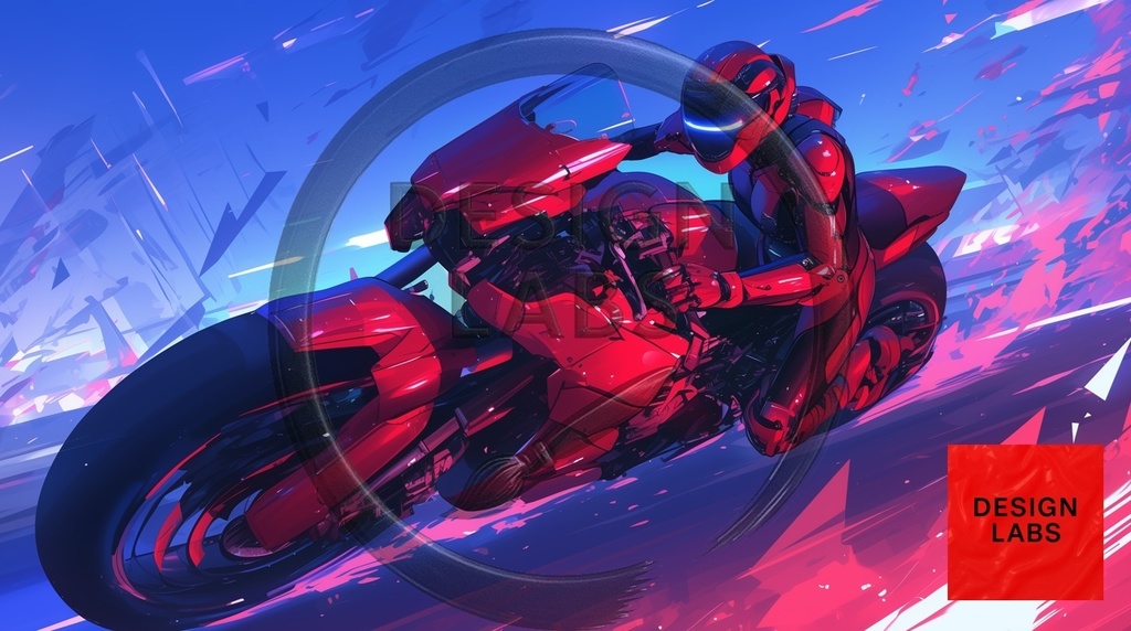 English: Futuristic Anime Bikes - Wallpaper Pack (5 Illustrations) 日本語: 未来的アニメバイク - 壁紙パック(5枚セット)