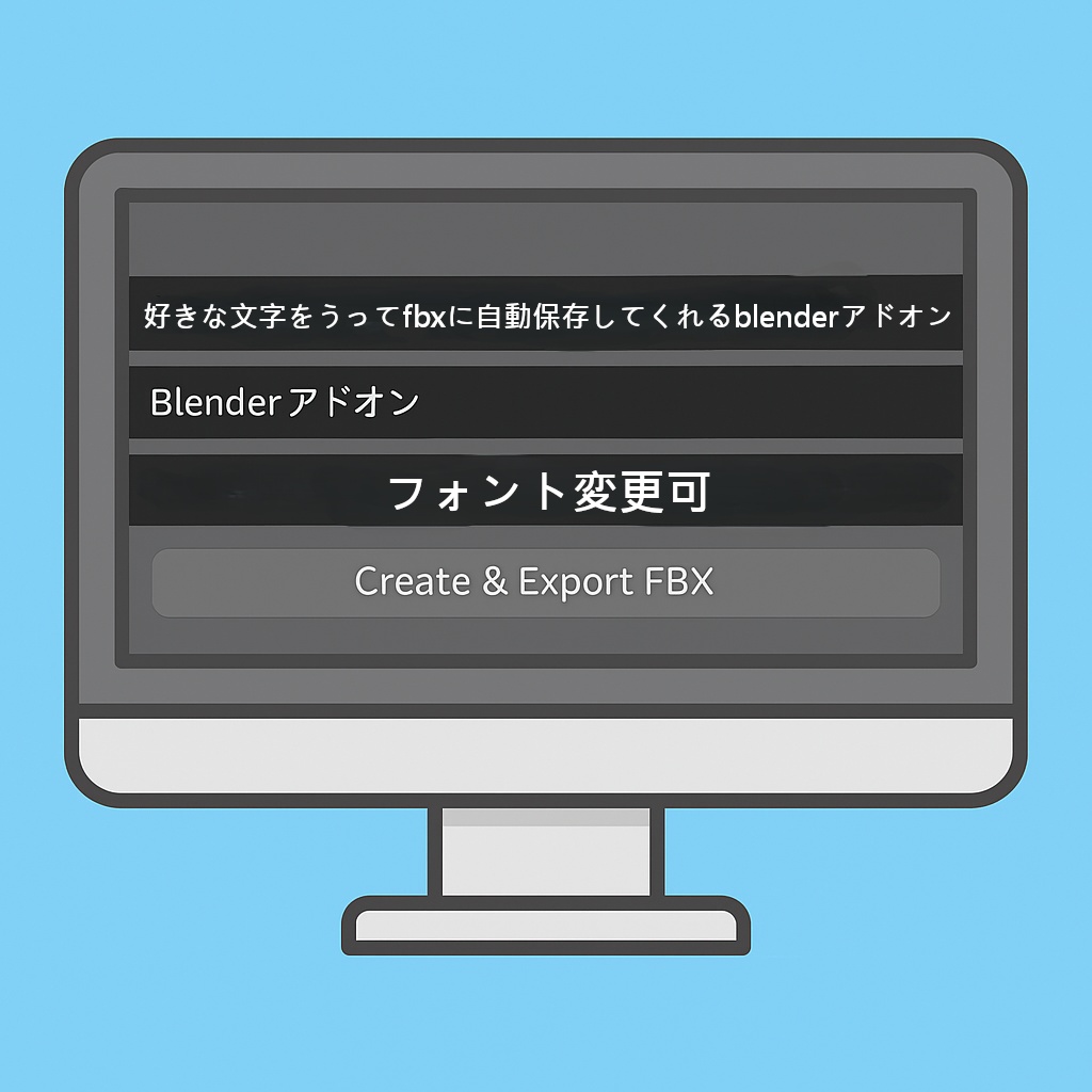 好きな文字をうってfbxに自動保存してくれるblenderアドオン