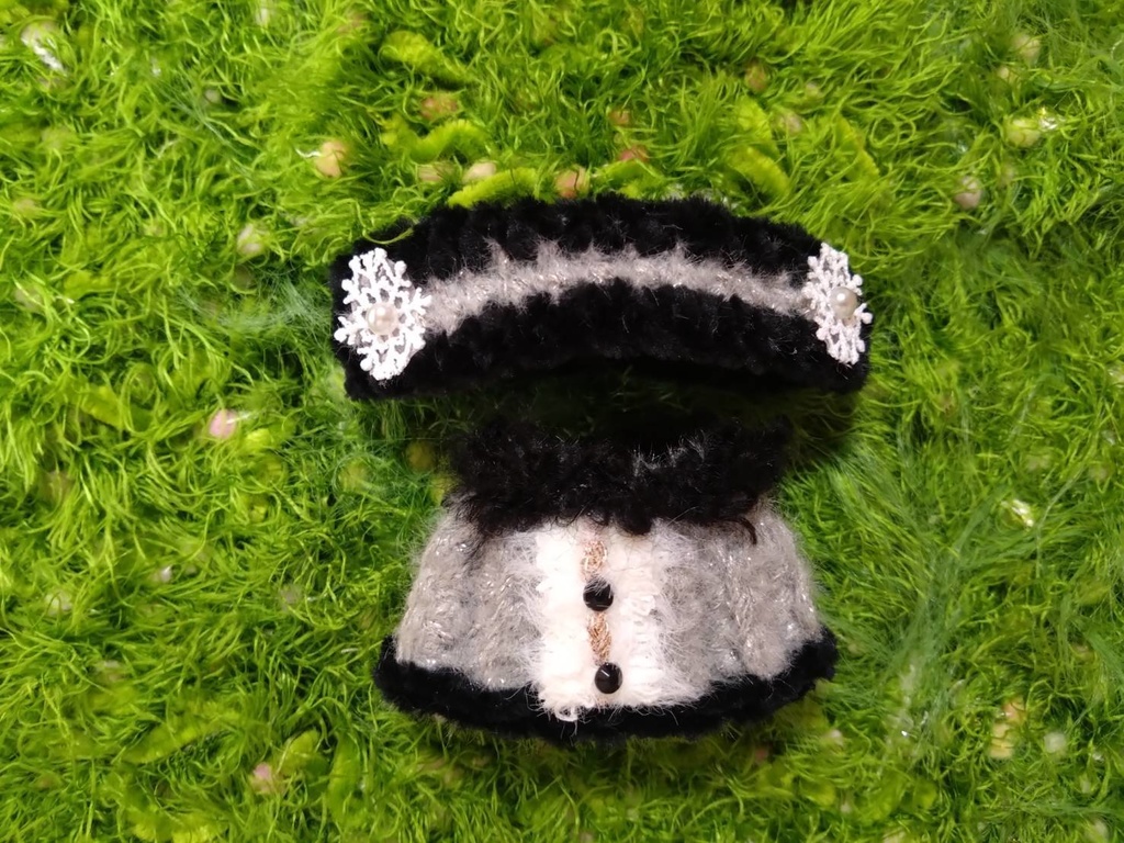 ケープ＆ヘッドドレス【グレー×ブラック】