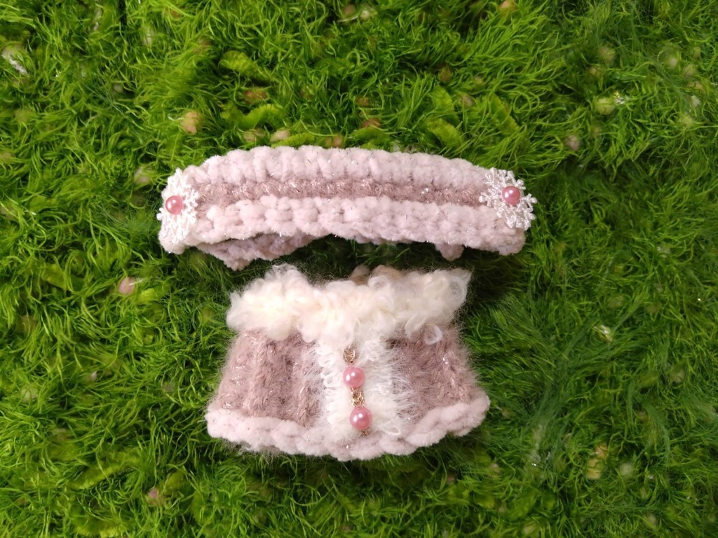 ケープ＆ヘッドドレス【ピンク×ピンク】