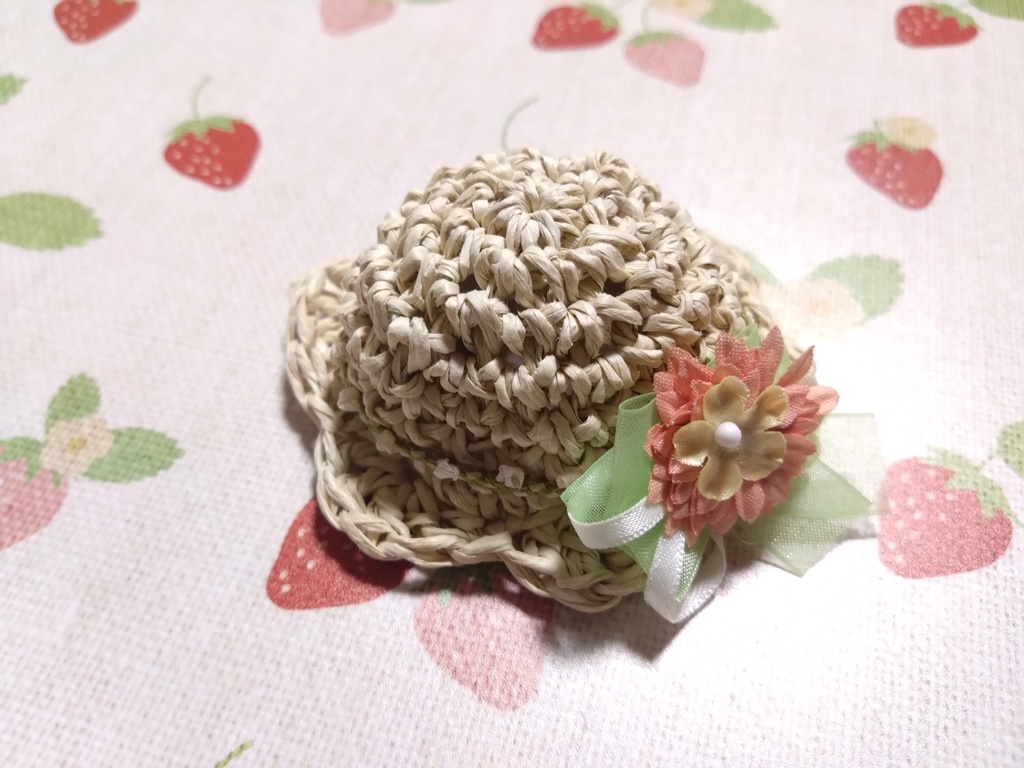 麦わら帽子（フラワー）ピンク