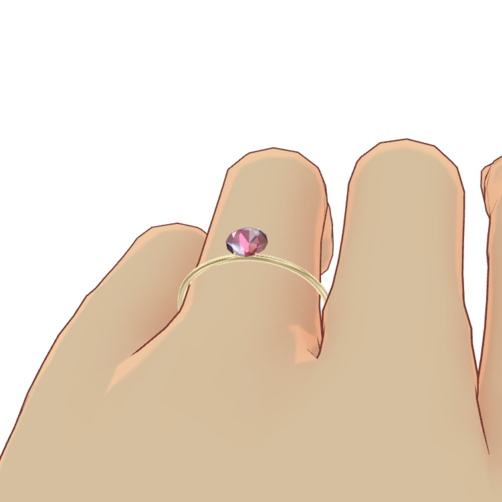 【VRChat向け】ピンクダイヤリング ゴールド・シルバー【無料】