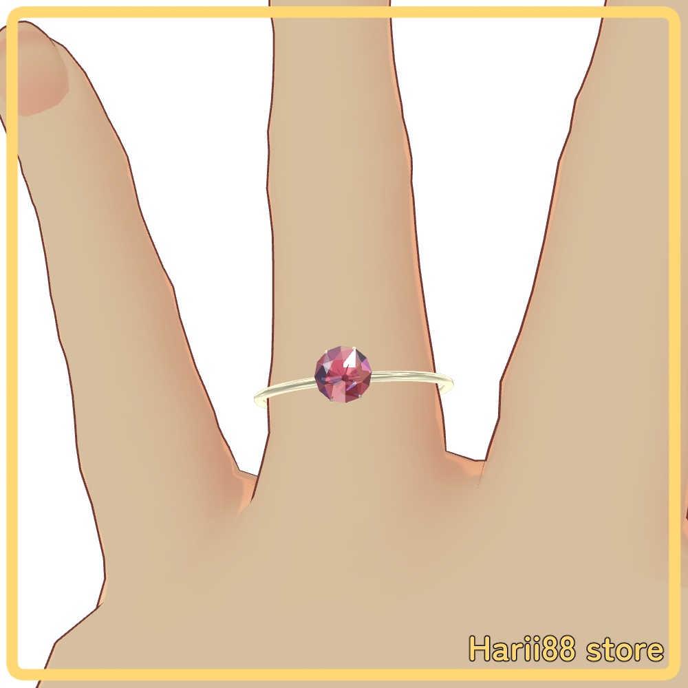 【VRChat向け】ピンクダイヤリング　ゴールド・シルバー【無料】