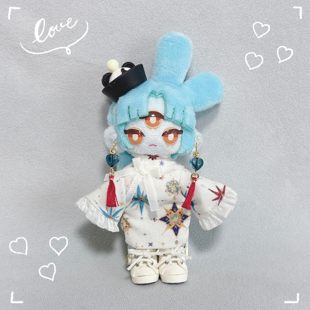 ハートタッセルピアス(ノンホールピアス)・ブルー🩵