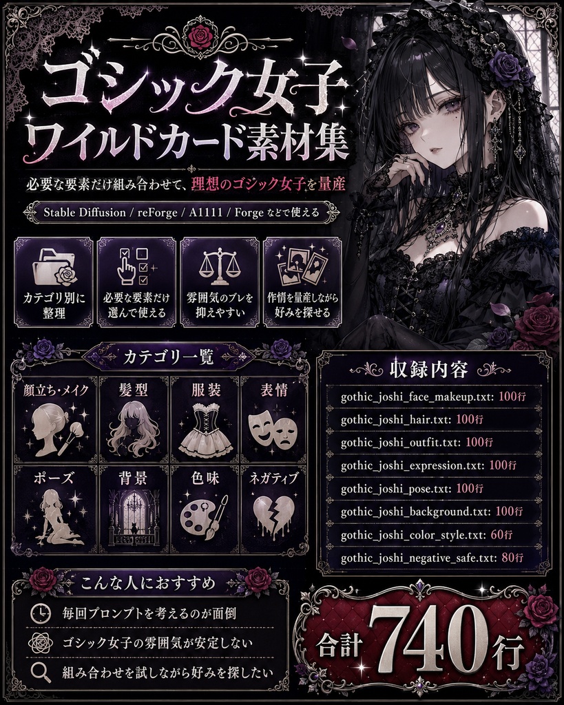 ゴシック女子 ワイルドカード素材集