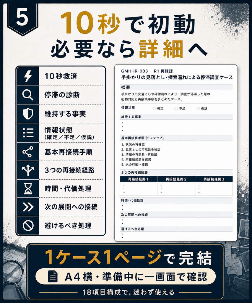 現代TRPG GM緊急対応パック|調査停滞・手掛かり救済編 無料体験版有