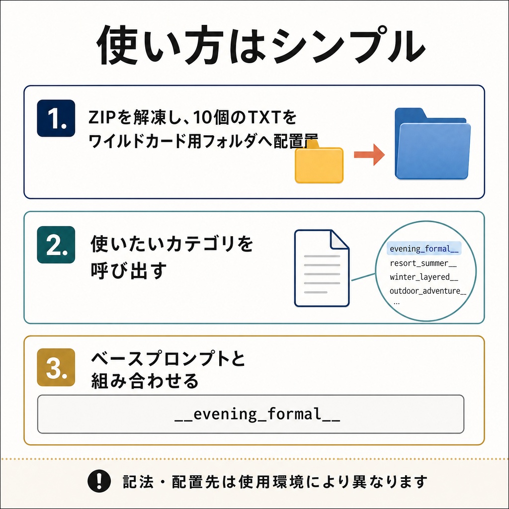 AIイラスト生成向け 女性衣装ワイルドカード集 Vol.2