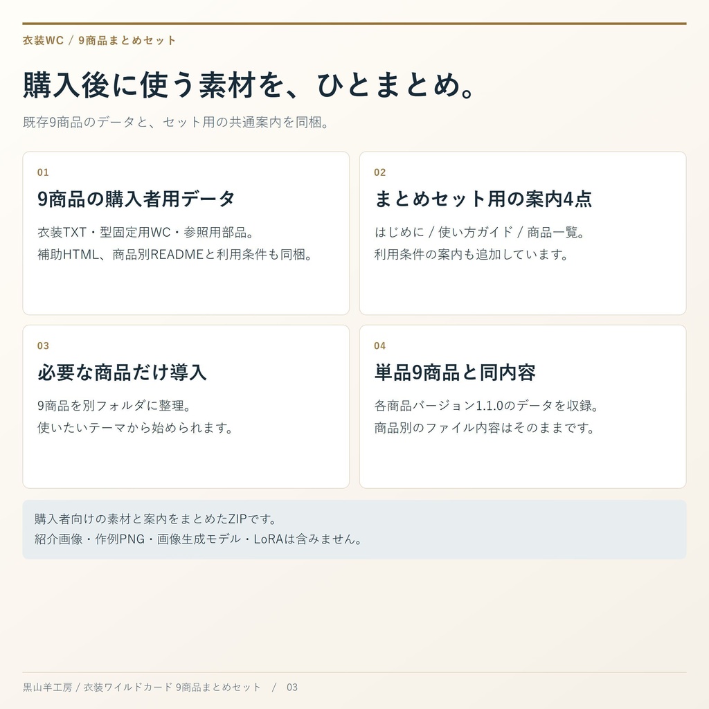 衣装ワイルドカード 9商品まとめセット|メイド・制服・水着ほか カテゴリ選択して自動で呼び出すHTML付き