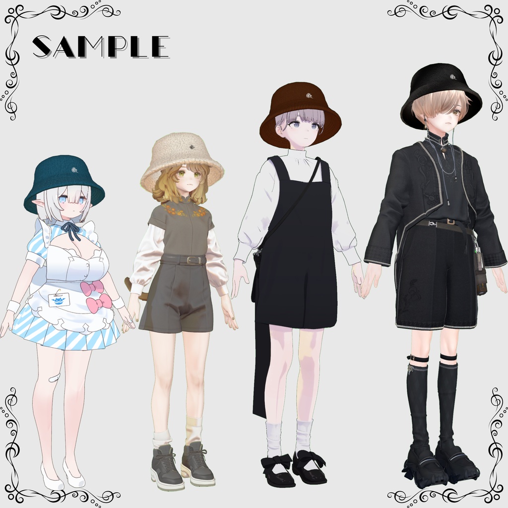 【4アバター対応】Ensemble Buckethat【MA設定済み】