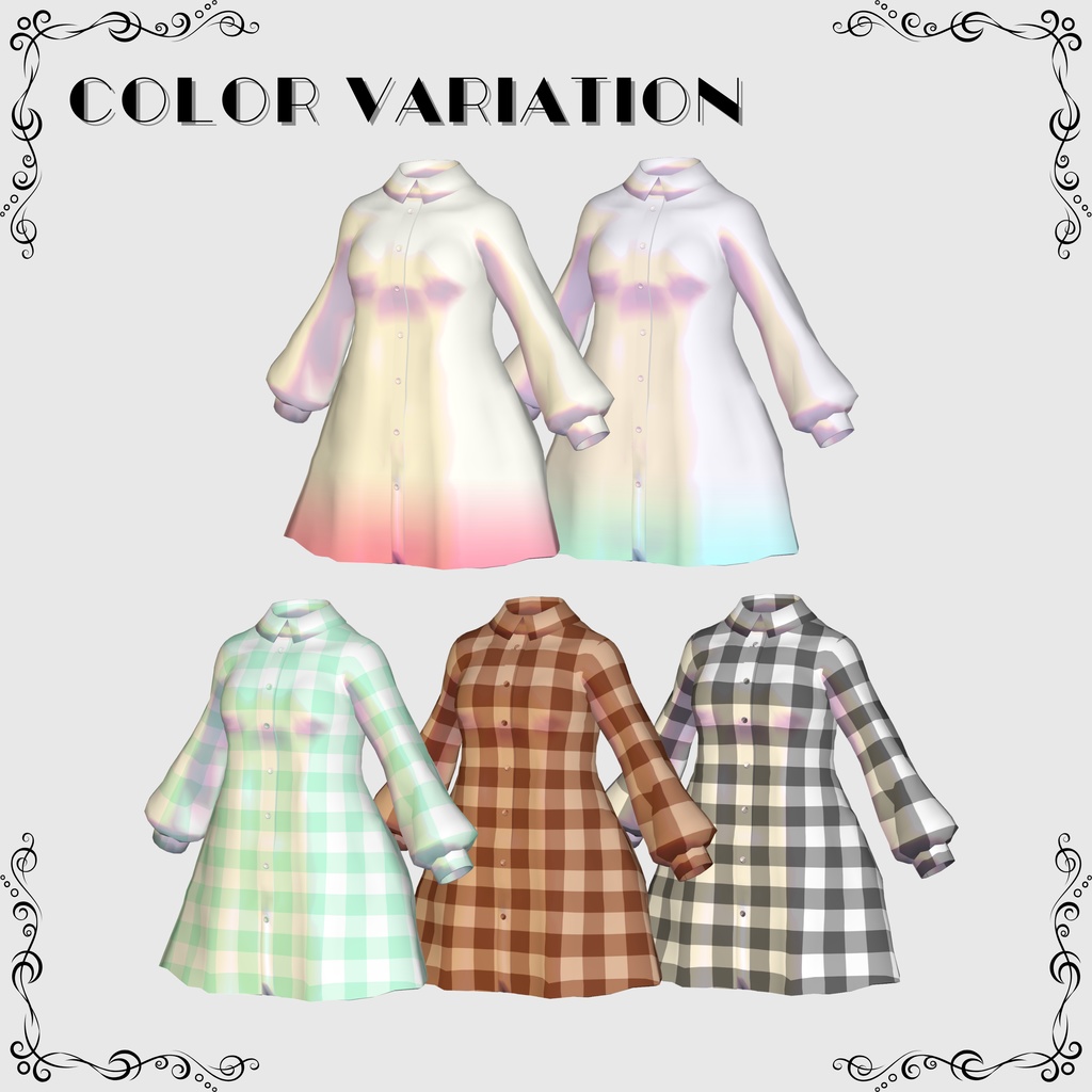 【複数アバター対応予定】ribbon bustier dress【MA対応】