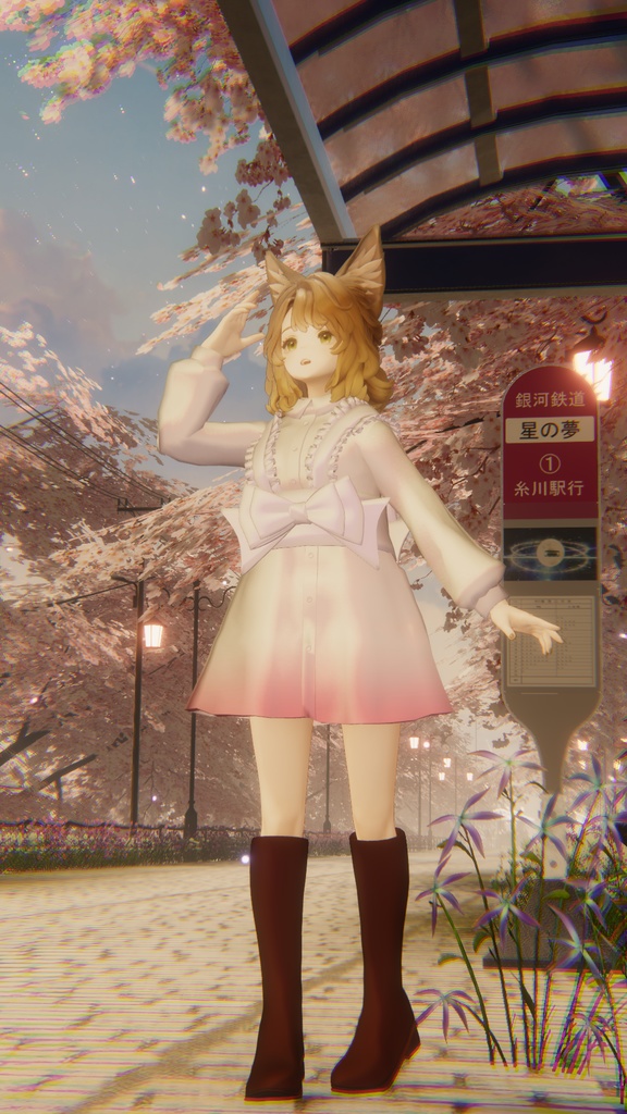 【複数アバター対応予定】ribbon bustier dress【MA対応】