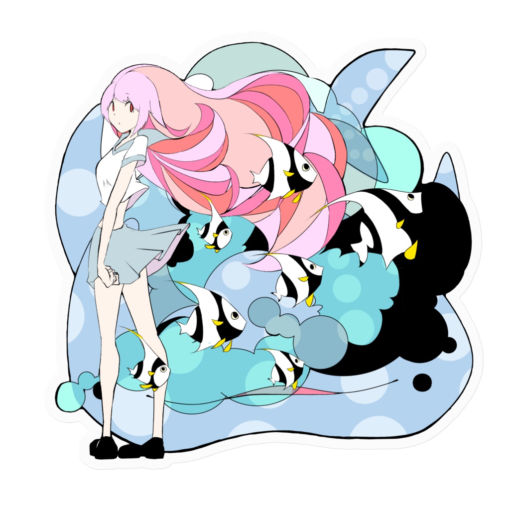 夏ガール オリジナルステッカー クリア
