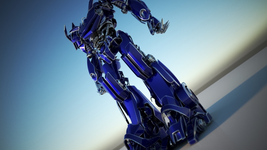 巨大ロボット　青　3Dモデル