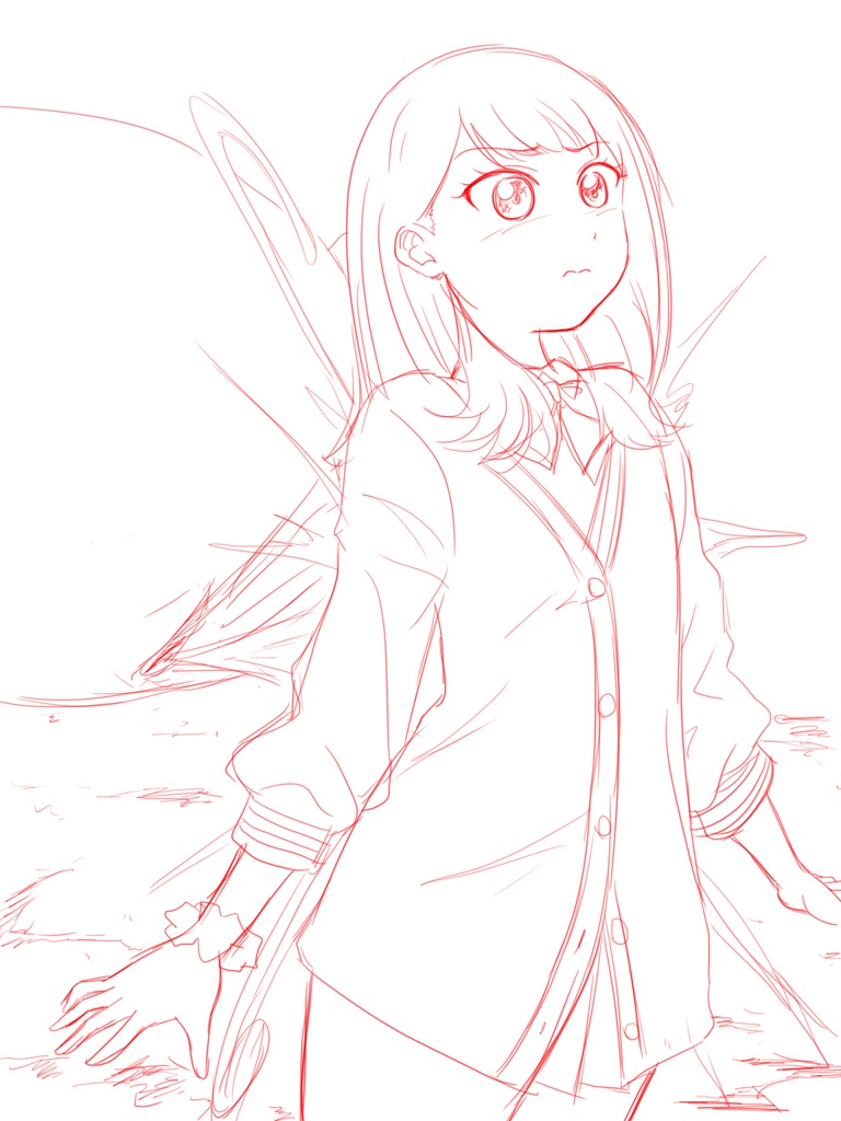 リクエスト絵　蜘蛛糸拘束される六花