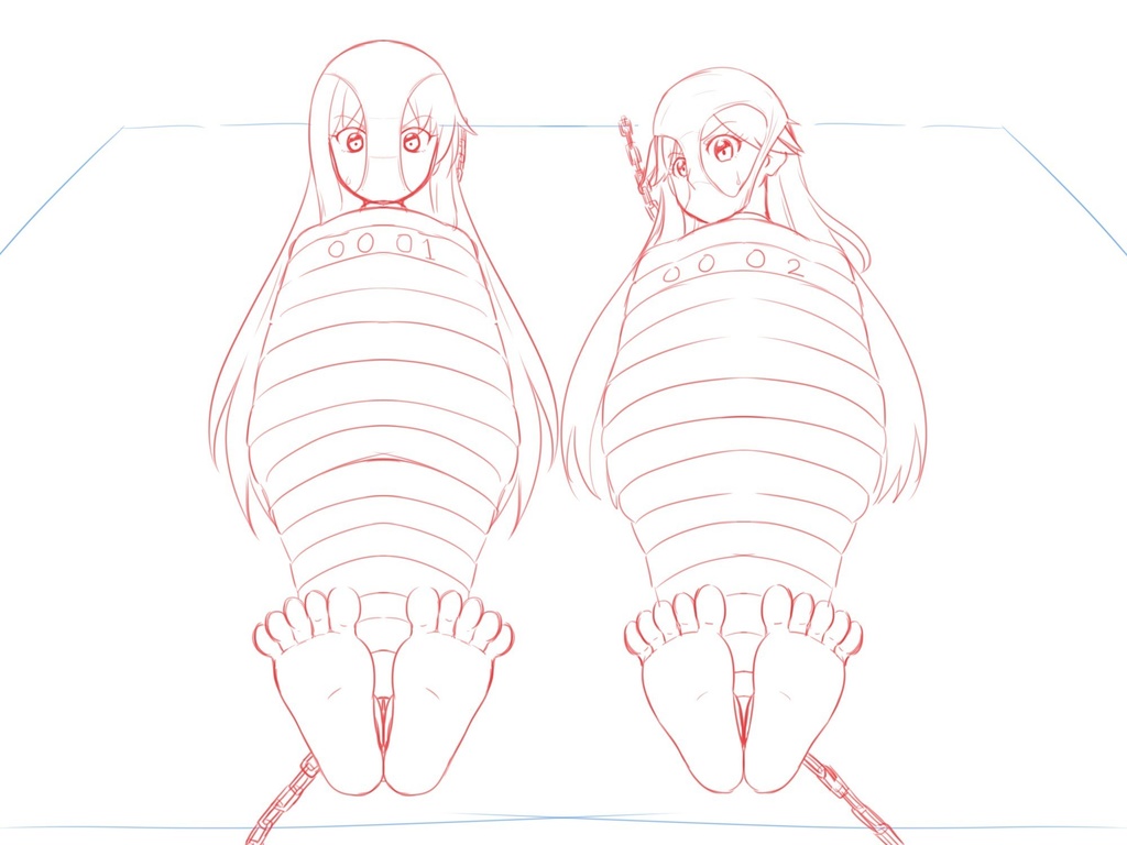 リクエスト絵 拘束された朝潮と荒潮