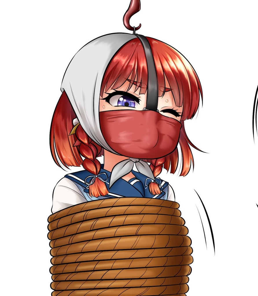 リクエスト絵 縄簀巻き拘束される択捉と佐渡