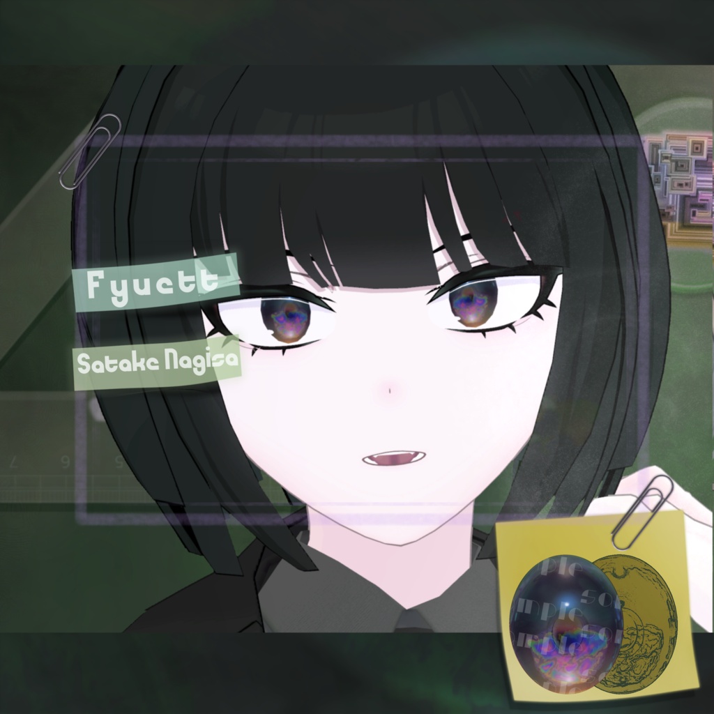 【9アバター対応】Metal bacteria eye texture