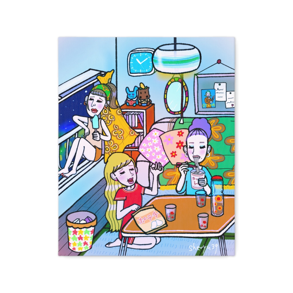 レトロな友人宅でお泊まり(ブルー)