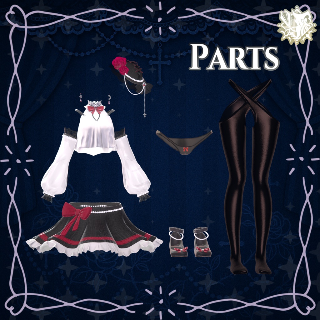 Nocturne Rose|透け感マテリアル追加🌹【14アバター対応】