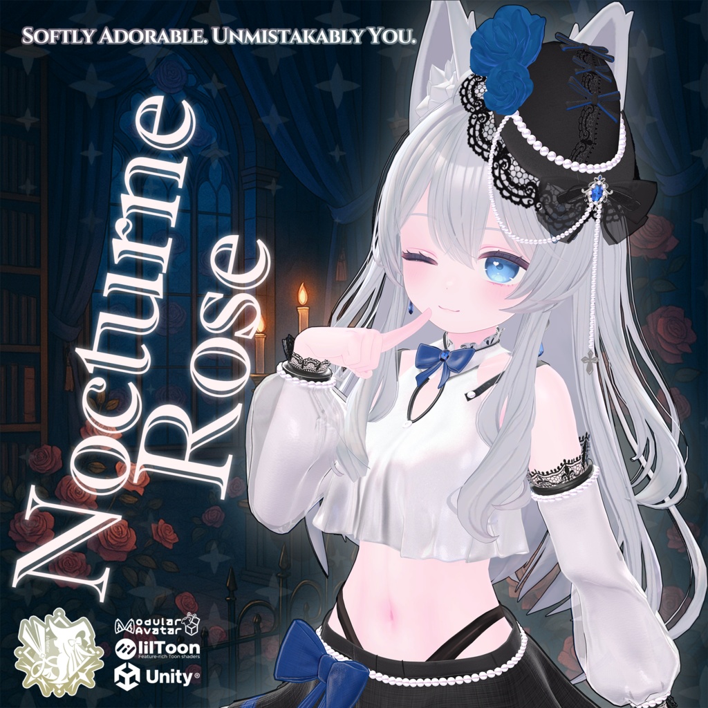 Nocturne Rose|透け感マテリアル追加🌹【14アバター対応】