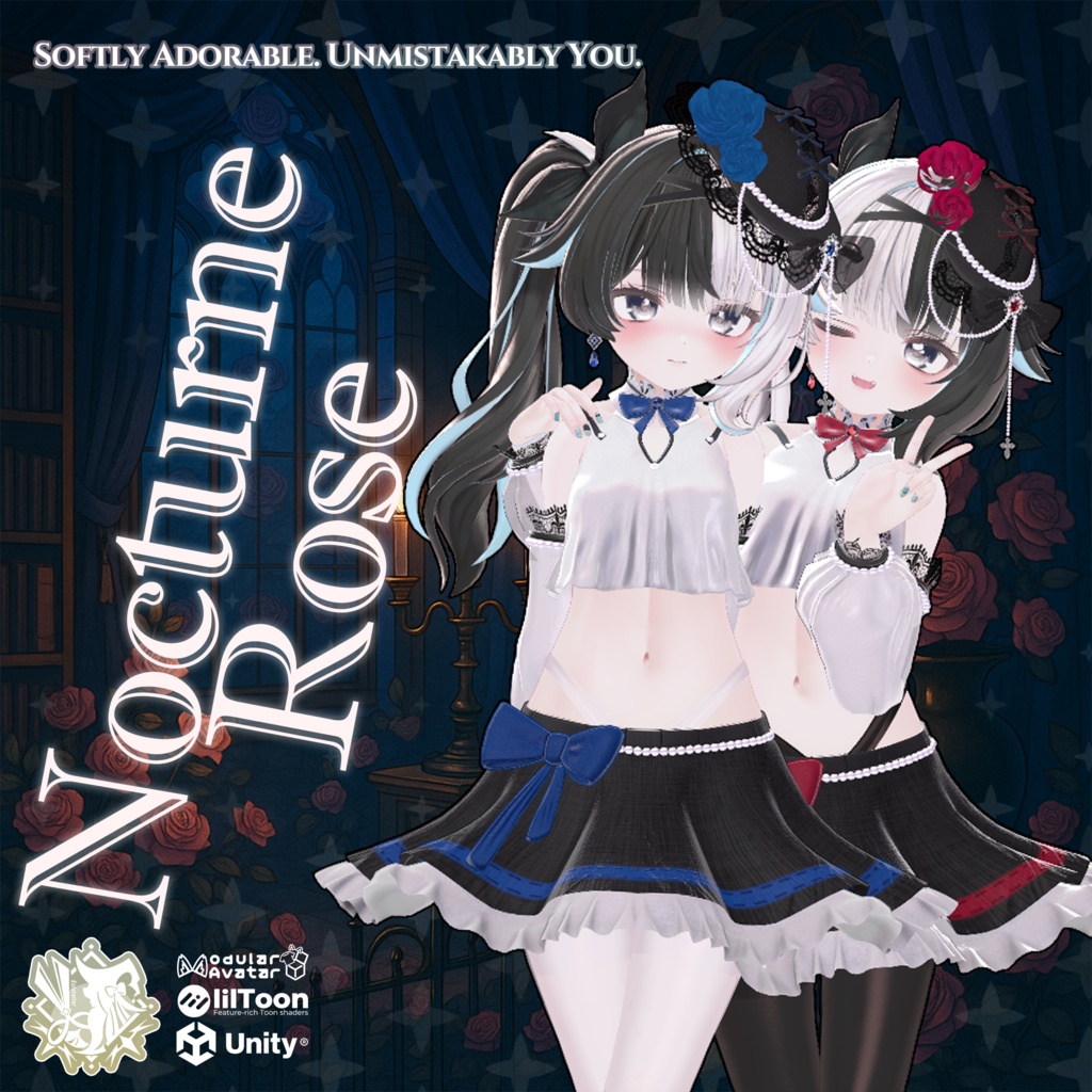Nocturne Rose|透け感マテリアル追加🌹【14アバター対応】