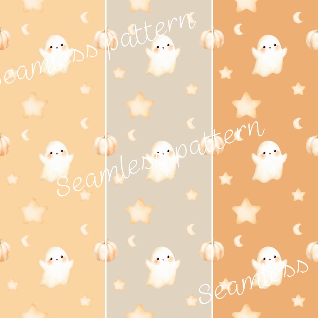 Halloween Watercolor Pattern|ハロウィン水彩パターン素材