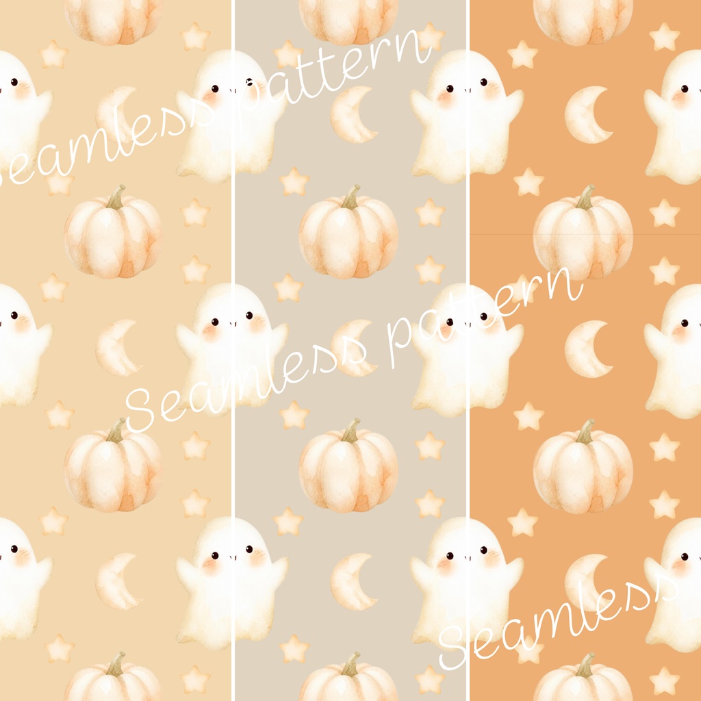 Halloween Watercolor Pattern|ハロウィン水彩パターン素材