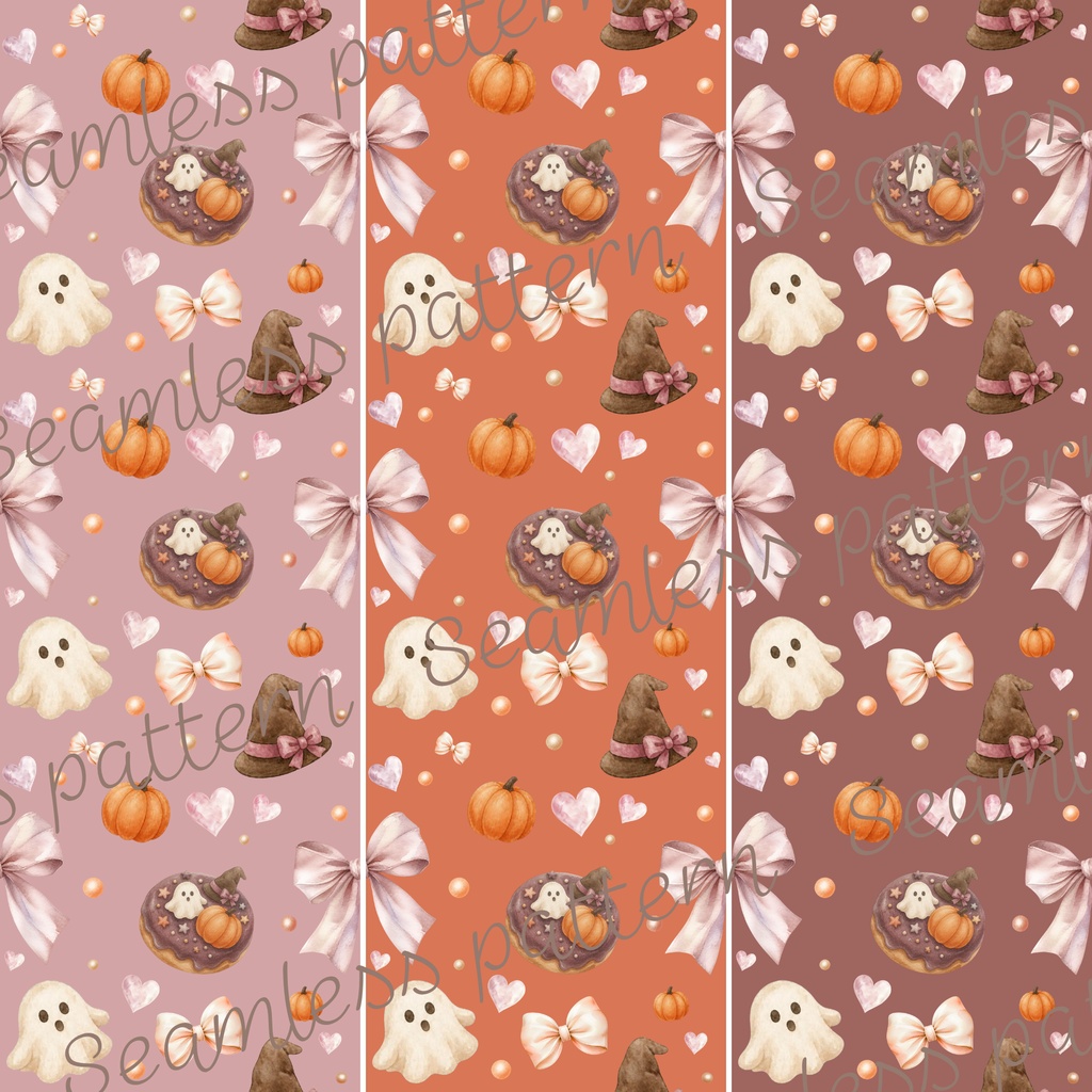 Halloween Watercolor Pattern|ハロウィン水彩パターン素材おかし