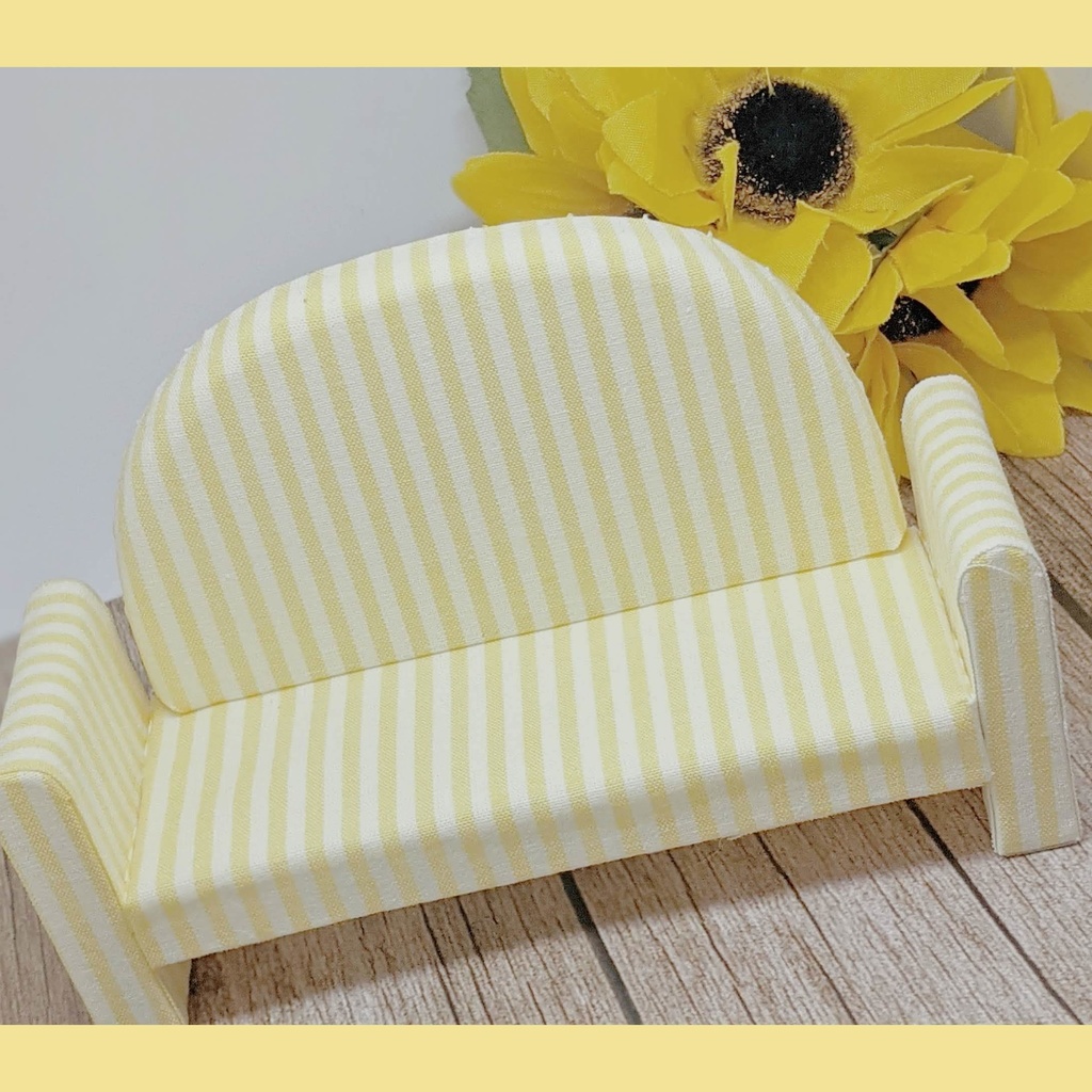 【10-11cm/オビツ11 size】マカロンカラーのころんとソファ