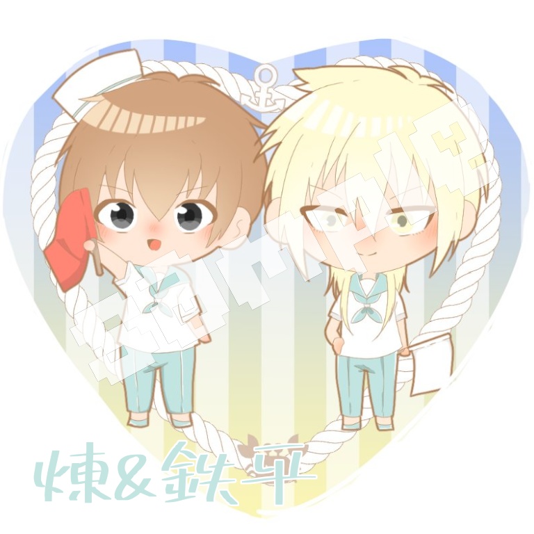 水平服の夏 ハート缶バッジ