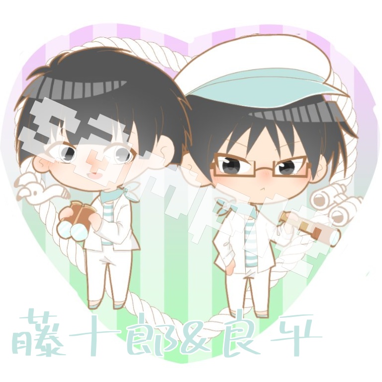 水平服の夏 ハート缶バッジ